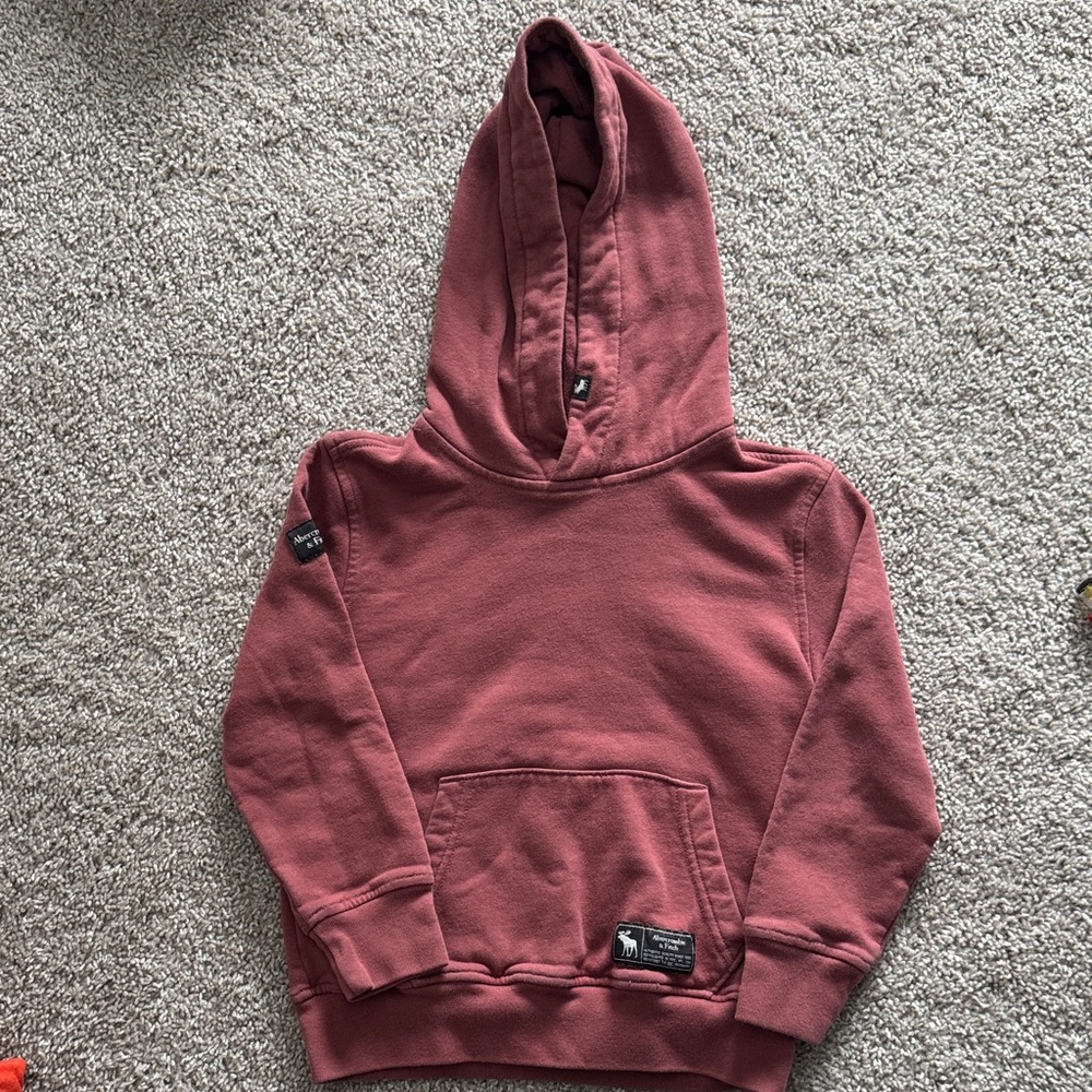 A&F Kids Burgundy Hoodie with Front Pocket